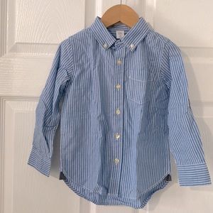 Baby GAP Blue and White Stripe Button Down Long Sleeve Dress Shirt